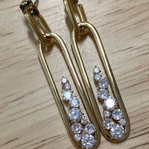 Adriana Orsini gold oval drop earrings